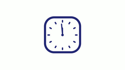 New blue dark counting down clock icon on white background