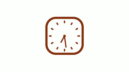 New brown dark counting down square clock icon on white background