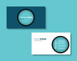 Clear business card template with lined circle with gradient design. Vector creative ilustration.	