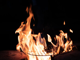 Burning Flames on black background