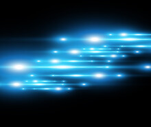 Light Blue Vector Special Effect. Glowing Beautiful Bright Lines On A Dark Background.	
