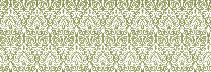 Wall Mural - Geometric natural watercolor damask texture pattern 
