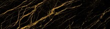 Black Marble Background With Yellow Veins