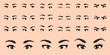 © titaporn - Cartoon female eyes collection vector illustration