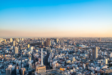 Canvas Print - Asia Business concept for real estate and corporate construction - panoramic modern city skyline bird eye aerial view in Shibuya Sky, Tokyo, Japan