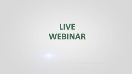 Wall Mural - Live webinar intro outro text banner. Live webinar title reveal.
