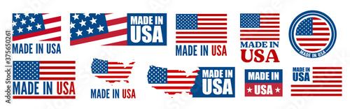 Cuadros en Lienzo Made in the USA logo or label. Vector illustration