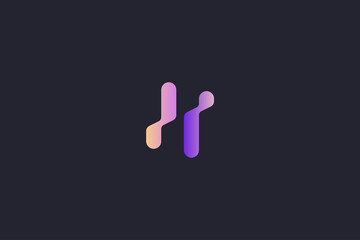Technology Letter H Logo Abstract Whimsical Monogram
