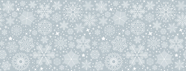 blue christmas card with white snowflakes vector illustration eps10