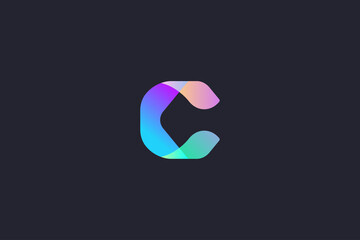 technology letter c logo abstract whimsical monogram