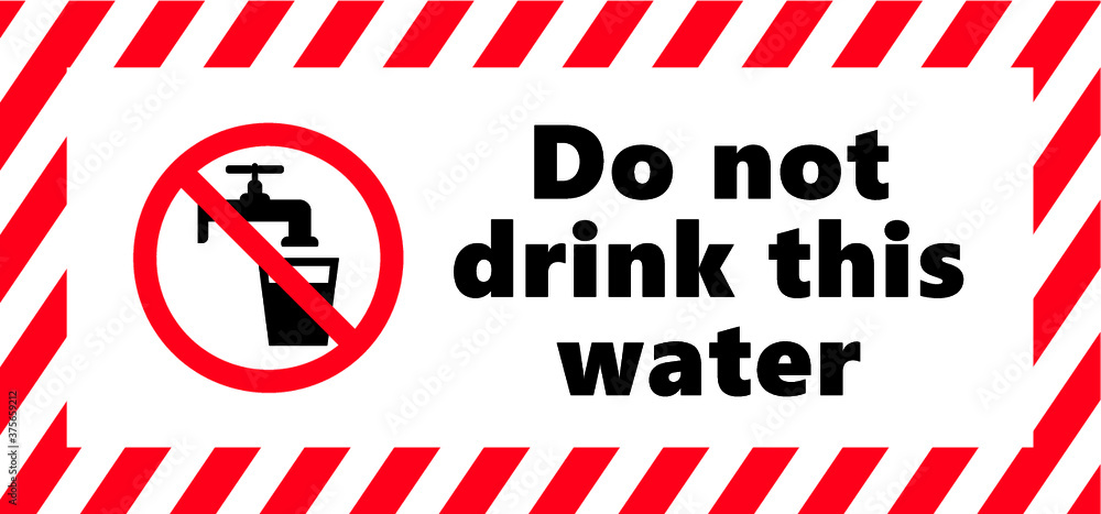 Stop, do not drink this water, faucet symbol. Not drinking bacteria water  icons. Contaminated water. Flat vector legionella signs. Legionellosis. Don`t  drink water tap sign Suitable drinkable water. Stock Vector | Adobe