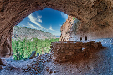 Wall Mural - kiva in an acient cave bandelier national monument new mexico usa