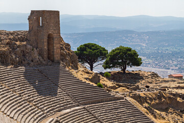 Wall Mural - Roman amphitheater in the ruins of the ancient city of Pergamum known also as Pergamon, Turkey