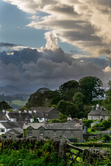 Wall Mural - Lake District village during evening sunset