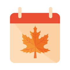 Canvas Print - autumn calendar reminder season flat icon with shadow