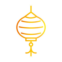 Sticker - happy mid autumn festival, cute lantern decoration cartoon, gradient style icon