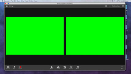 Generic Video Conferencing Interface with Two Green Screen Frames for Compositing over Video