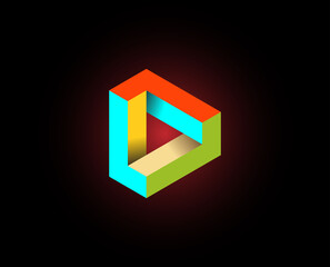 Wall Mural - Abstract Geometry isometric Infinite logo design concept