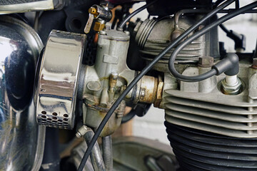 motorcycle engine closeup