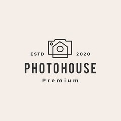 Wall Mural - photo house hipster vintage logo vector icon illustration