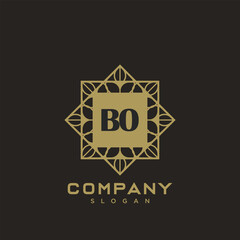 BO Premium monogram letter initials logo. minimalist symbol icon vector design. Luxury logotype.