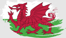 Wales Flag In Grunge Style