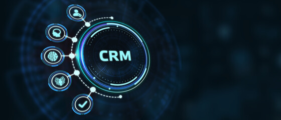 Business, Technology, Internet and network concept. CRM Customer Relationship Management.