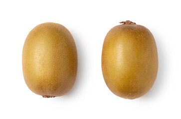 Wall Mural - Golden kiwis on a white background