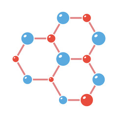 Sticker - Icon Of Chemistry Hexa Connection Of Atoms