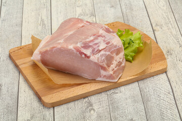 Raw pork meat piece for cooking