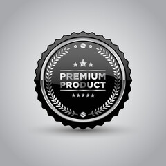 silver metal badge and label product template vector