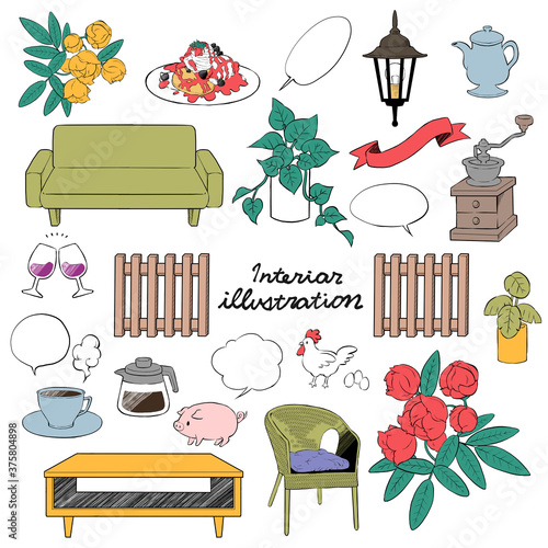 手書き おしゃれで可愛いインテリアと飲み物のイラストセット Stock Illustration Adobe Stock 手書き おしゃれで可愛いインテリアと飲み物のイラストセット Stock Illustration Adobe Stock