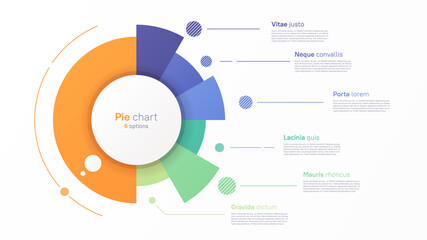 Vector circle chart design, modern template for creating infographics, presentations, reports, visualizations
