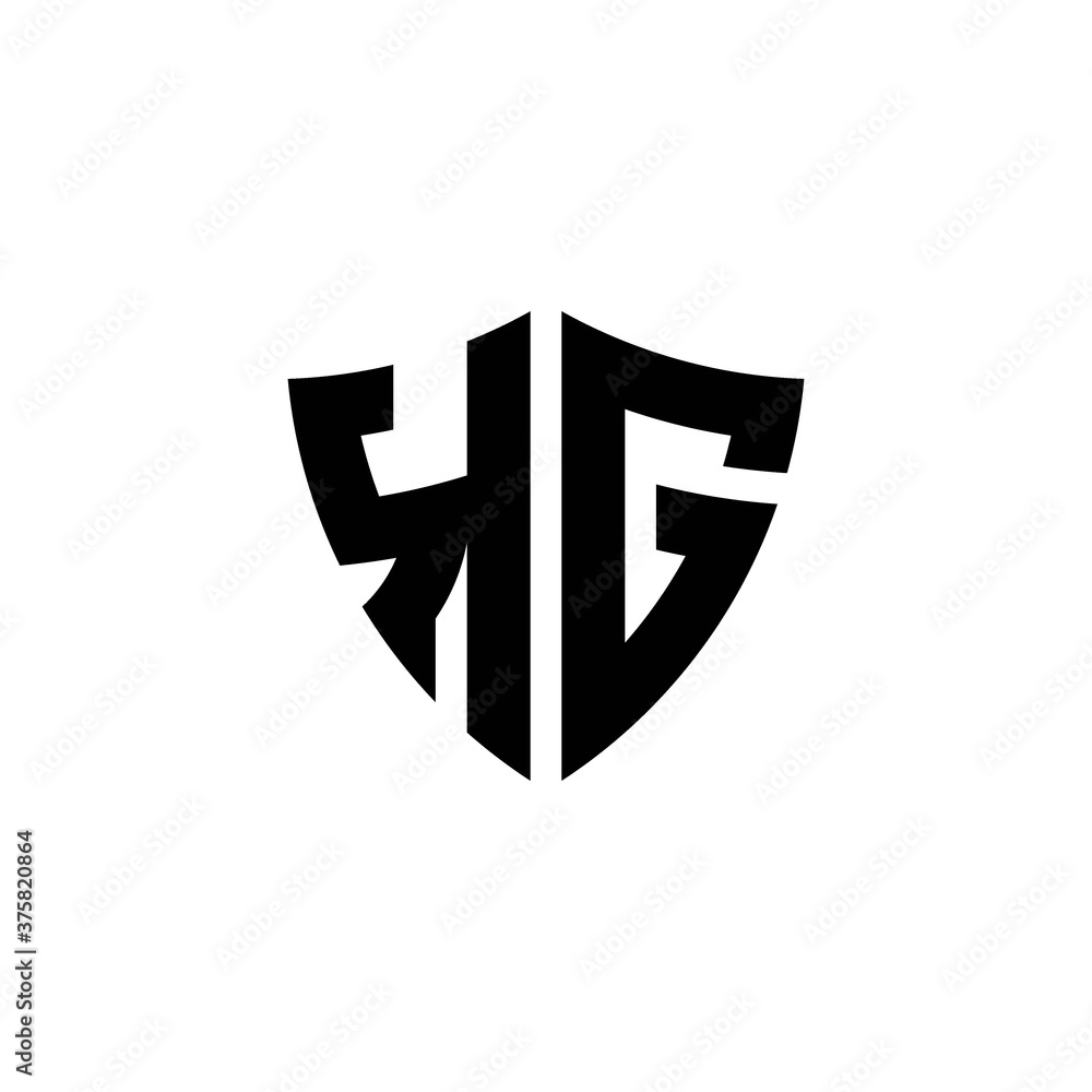 KG monogram logo with shield shape design template Stock Vector | Adobe ...