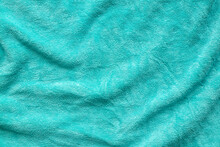 Green Towel Fabric Texture Surface Close Up Background