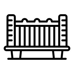 Canvas Print - Baby crib icon. Outline baby crib vector icon for web design isolated on white background