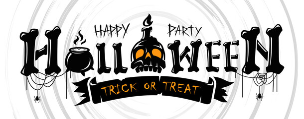 Wall Mural - Happy Halloween Text Design, Vector