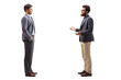 © Ljupco Smokovski - Full length profile shot of two male colleagues having a conversation
