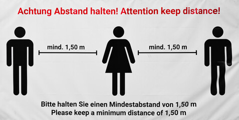 Poster - Abstand halten