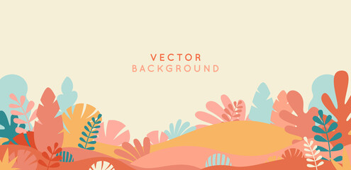 Aufkleber - Vector  horizontal abstract background with copy space for text - autumn sale - bright vibrant banner, poster, cover design template, with yellow and orange leaves