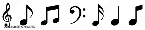 Fotografía Music notes icons set. Note music. Vector illustration