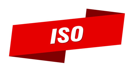 iso banner template. ribbon label sign. sticker