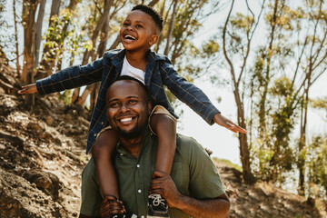 Father and son enjoying holidays