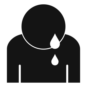 Stress bad cry icon. Simple illustration of stress bad cry vector icon for web design isolated on white background