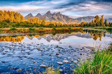 grand teton national park in wyoming early morning