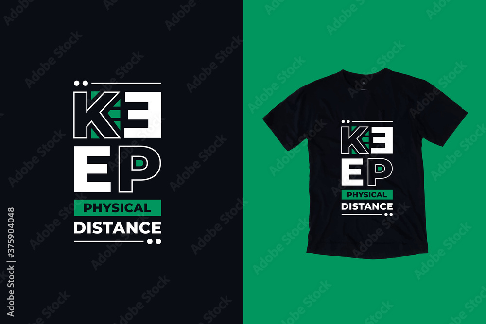Physical Advertiser Lettering Keep physical distance modern geometry typography lettering quotes ...