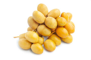 Wall Mural - Bunch of Fresh Dates Fruit isolated on white background, clipping path included.