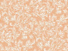 Peach Orange Colour Seamless Vine Pattern Background