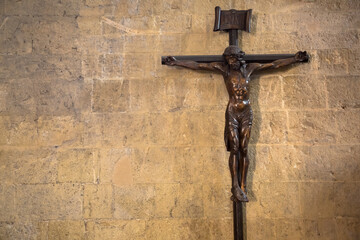 Crucifix with Jesus Christ, Christian symbol of resurrection and salvation