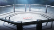 MAA octagon top view. Fighting Championship. MMA cage night